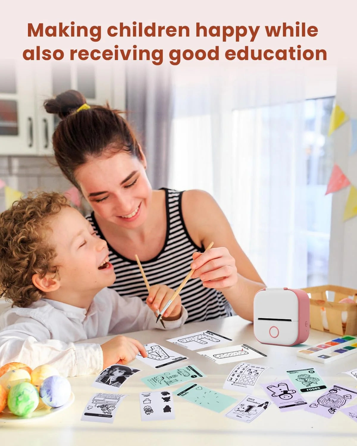 T02 Máquina Portátil Para Hacer Etiquetas, Mini Impresora De Stickers, Máquina Para Hacer Etiquetas Sin Tinta Con Bluetooth, Impresora Móvil Para Notas De Estudio, Regalo Para Niños, Fotos, Diarios, Tareas (Rosa)